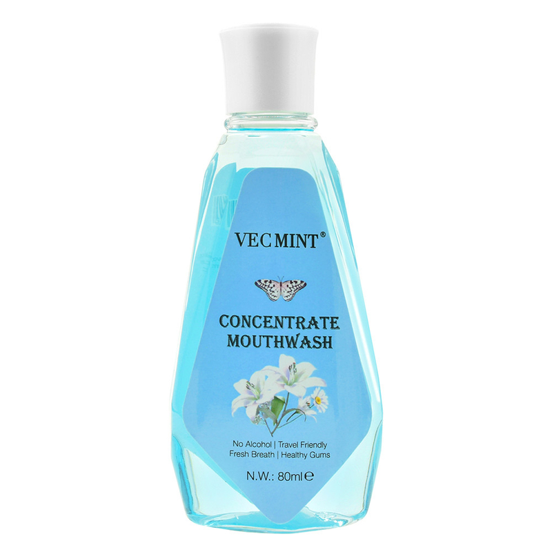 VECMINT Χωρίς αλκοόλ 80 ml Φλωρικές γεύσεις Αντιβακτηριακό Συγκεντρωμένο Πλύσιμο στόματος Πλύσιμο στόματος Καθαρισμός δοντιών