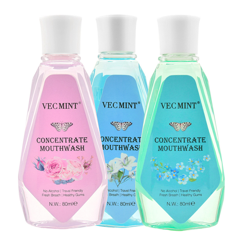 VECMINT Χωρίς αλκοόλ 80 ml Φλωρικές γεύσεις Αντιβακτηριακό Συγκεντρωμένο Πλύσιμο στόματος Πλύσιμο στόματος Καθαρισμός δοντιών