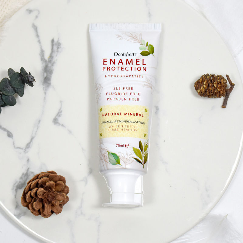 Φρέσκια 75 ml οδοντόκρεμα - Υδροξιαπατίτης SLS - Χωρίς Φθοριούχο Χωρίς Φυσικό Ορυκτό για Επαναμιναρικοποίηση Εμύλου