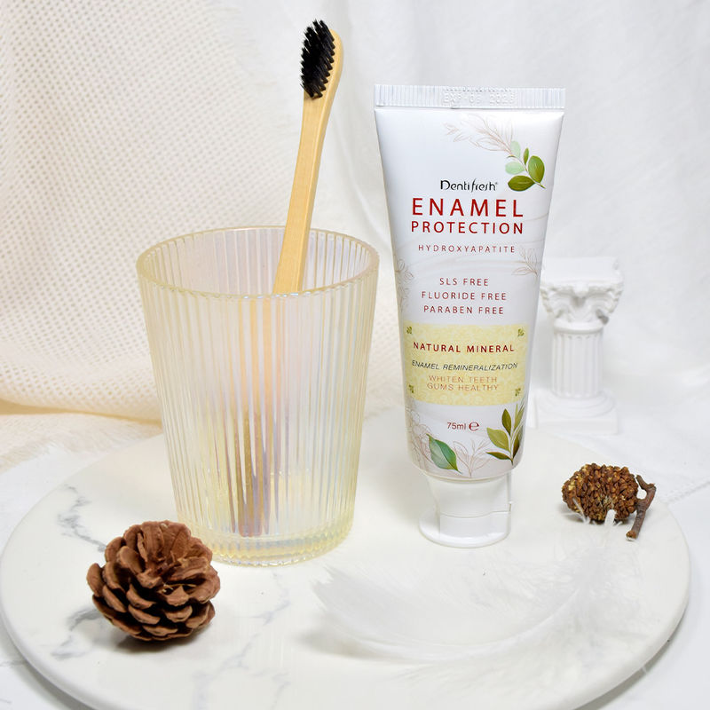 Φρέσκια 75 ml οδοντόκρεμα - Υδροξιαπατίτης SLS - Χωρίς Φθοριούχο Χωρίς Φυσικό Ορυκτό για Επαναμιναρικοποίηση Εμύλου