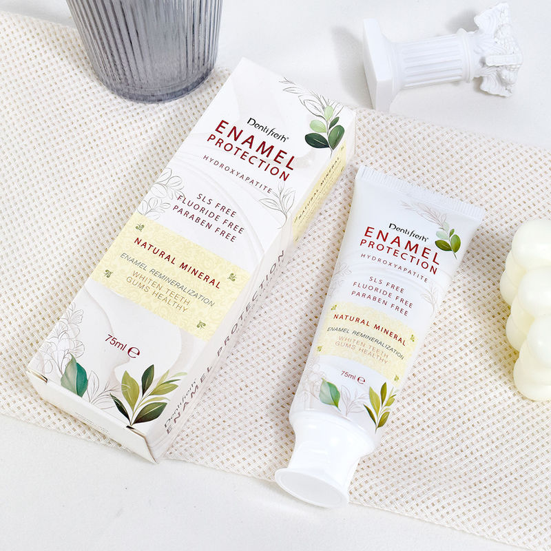 Φρέσκια 75 ml οδοντόκρεμα - Υδροξιαπατίτης SLS - Χωρίς Φθοριούχο Χωρίς Φυσικό Ορυκτό για Επαναμιναρικοποίηση Εμύλου