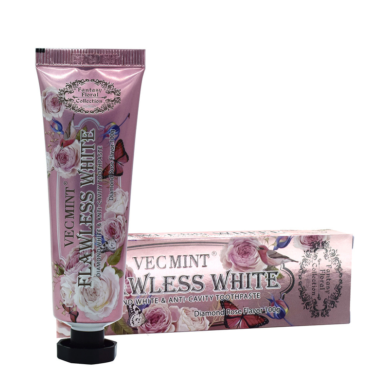 VECMINT ροζ οδοντόκρεμα 100g οδοντόκρεμα για υγιή δόντια φανταχτερή λουλουδική συλλογή καυτή πώληση εργοστάσιο άμεση παράδοση