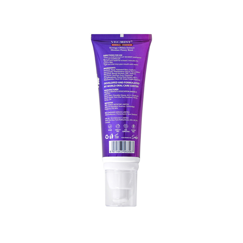 VECMINT 100 ml Χλωρίδια - Δοντοκρέμα με εκχύλισμα Sophora Flavescens & Malva Verticillata - Λευκαντική φόρμουλα νιασιναμίδης