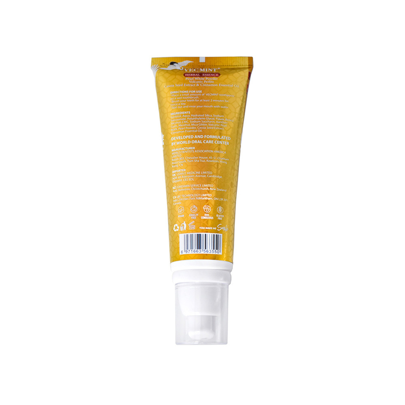 VECMINT οδοντόκρεμα 100 ml- Μαργαριτάρι - Φόρμουλα λευκαντικής έγχυσης με εκχυλίσματα ρίζας κοπτίδας και καμελλίας sinensis
