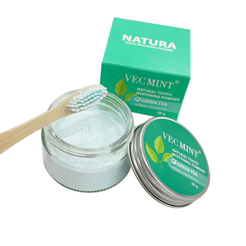 NATURA VECMINT Φυσική σκόνη λευκασμού δοντιών - Πράσινο τσάι Φυτικά εκχυλίσματα Φαρμακευτική περιποίηση του στόματος