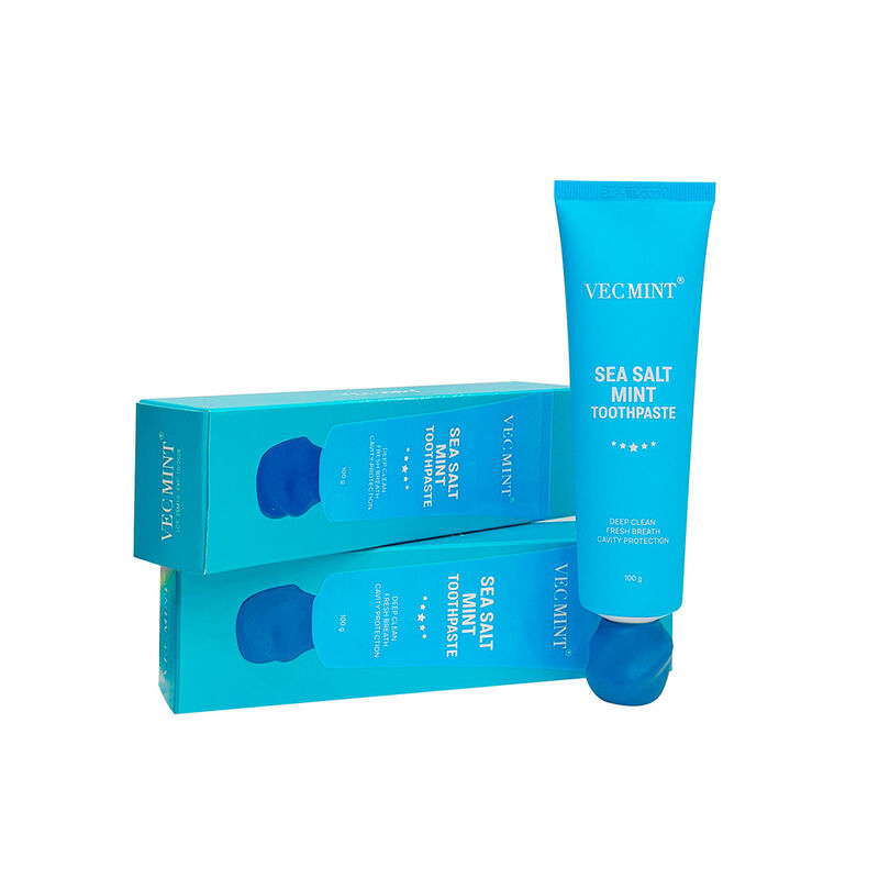 VECMINT 100g Δοντοκρέμα από θαλασσινό αλάτι και μέντα - Βαθιά καθαρισμός δοντιών και φρέσκιας αναπνοής